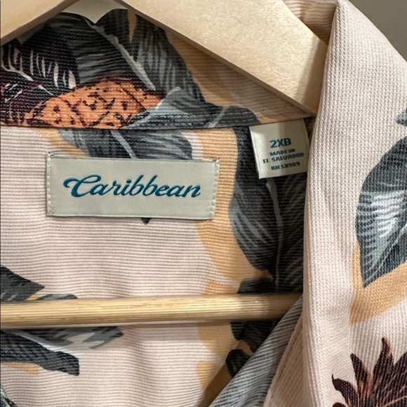 Carribean Joe Sz 2XB PEACH TROPICAL SHIRT - Picture 2 of 3